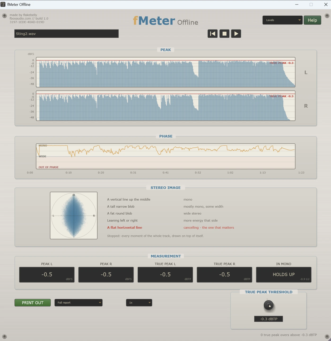 fMeter Offline - Levels page