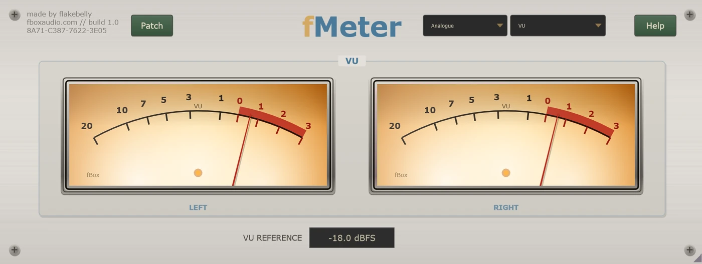 fMeter - VU page